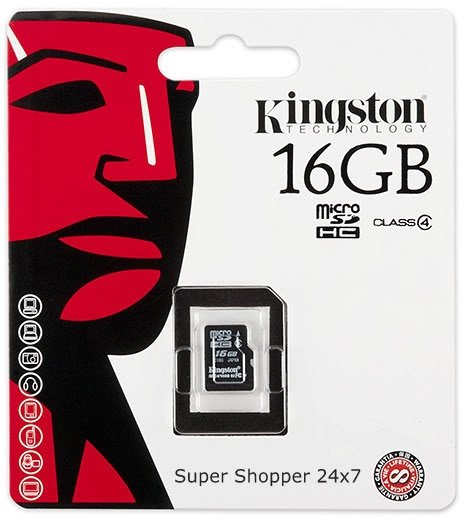 Scheda di memoria Micro SD KINGSTON da 16 GB senza adattatore, CLASSE 4
