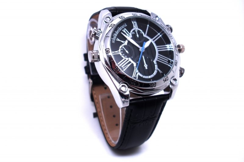 Orologio nero con risoluzione 1280x720 e rilevamento del movimento