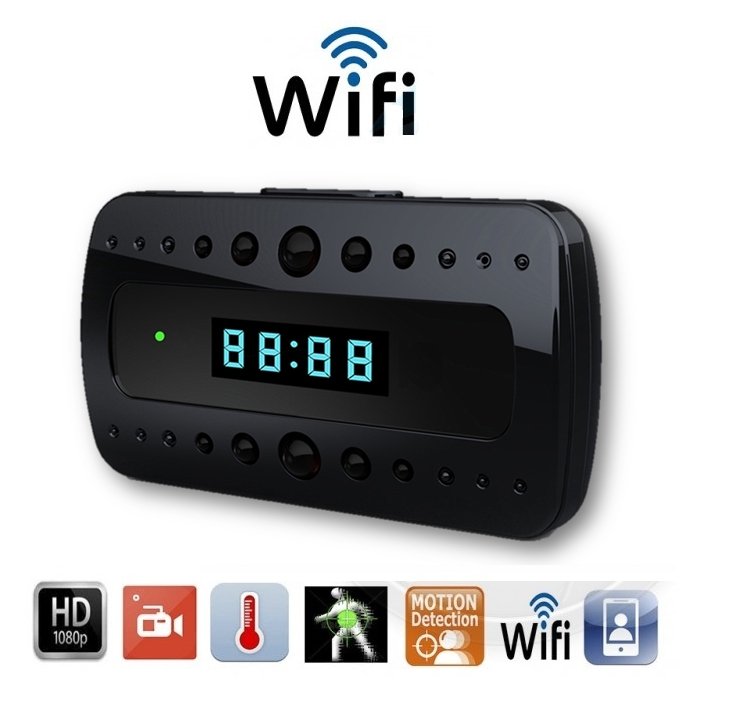 Sveglia WiFi con telecamera Full HD 1080P, rilevamento del movimento e visione notturna