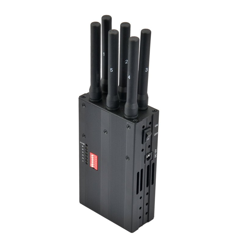 Disturbatore portatile a 6 antenne per segnali CDMA/GSM, DCS/PCS, 2G, 3G, 4G e Wi-Fi