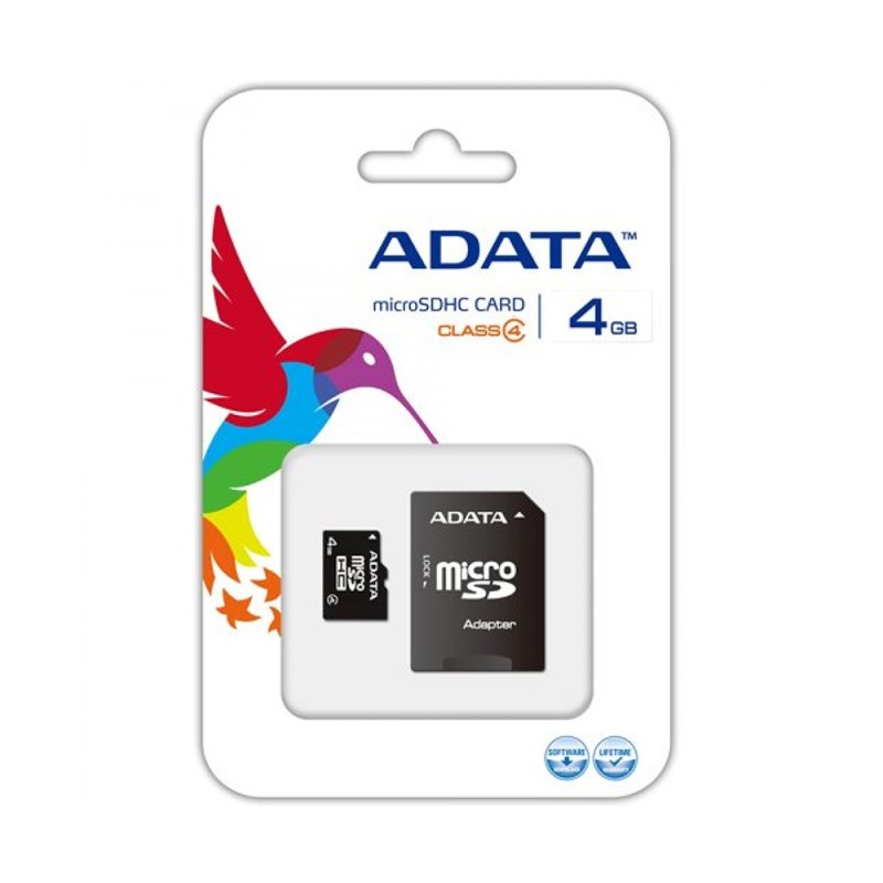 Scheda di memoria micro SD (TF) da 4 GB ADATA con adattatore