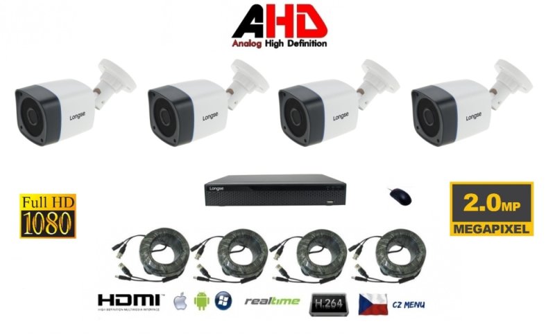 Set di telecamere a 4 canali 2Mpx 4AHD8