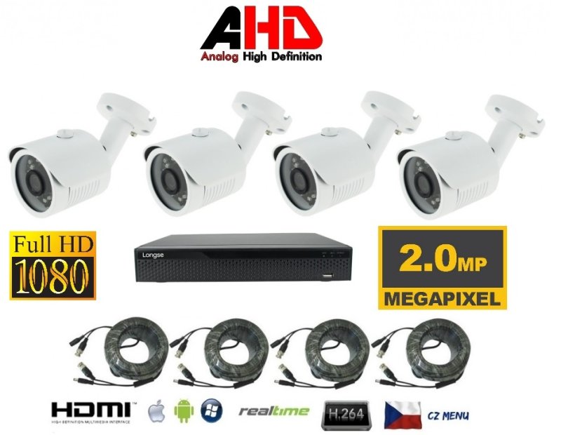 Set di telecamere a 4 canali 2Mpx 4AHD4