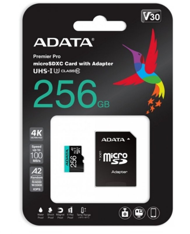 Scheda di memoria Micro SD da 256 GB + adattatore SD, CLASSE 10