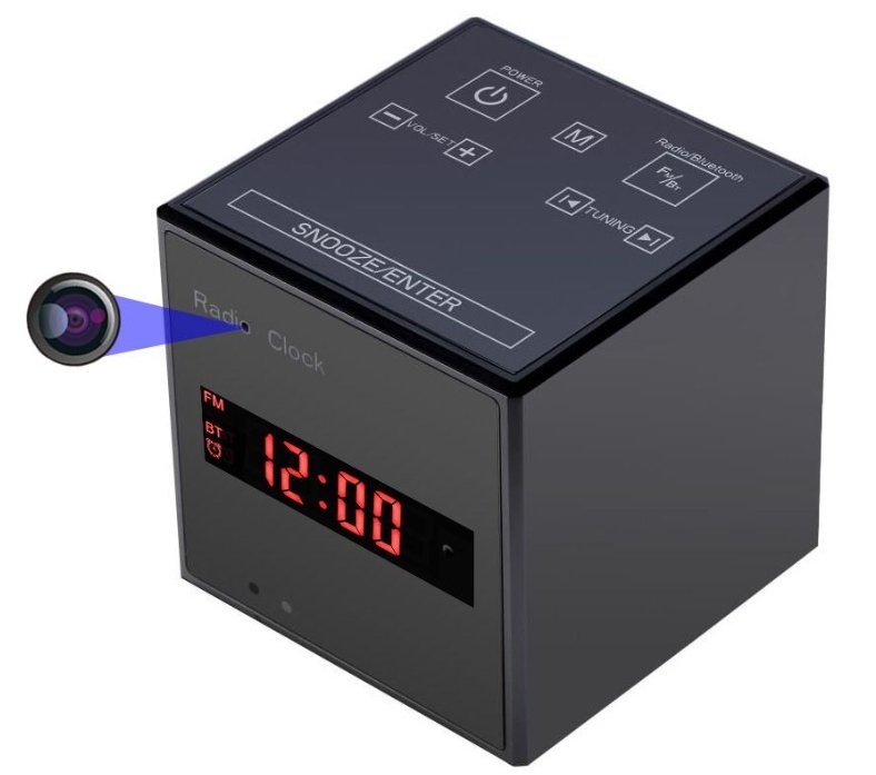 Radiosveglia FM e altoparlante Bluetooth con telecamera WiFi nascosta
