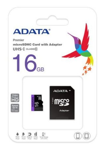 Scheda di memoria Micro SD 16 GB + adattatore SD, CLASS 4