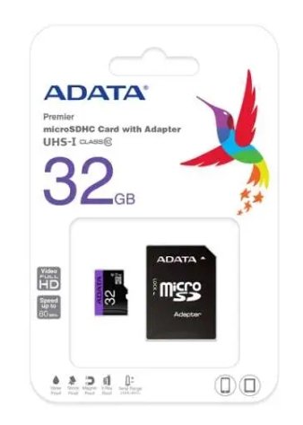 Scheda di memoria Micro SD ADATA 32 GB + adattatore SD, CLASS 4
