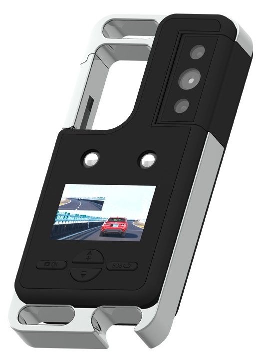 Mini telecamera portatile rotante da indossare con display LED, luce SOS e visione notturna