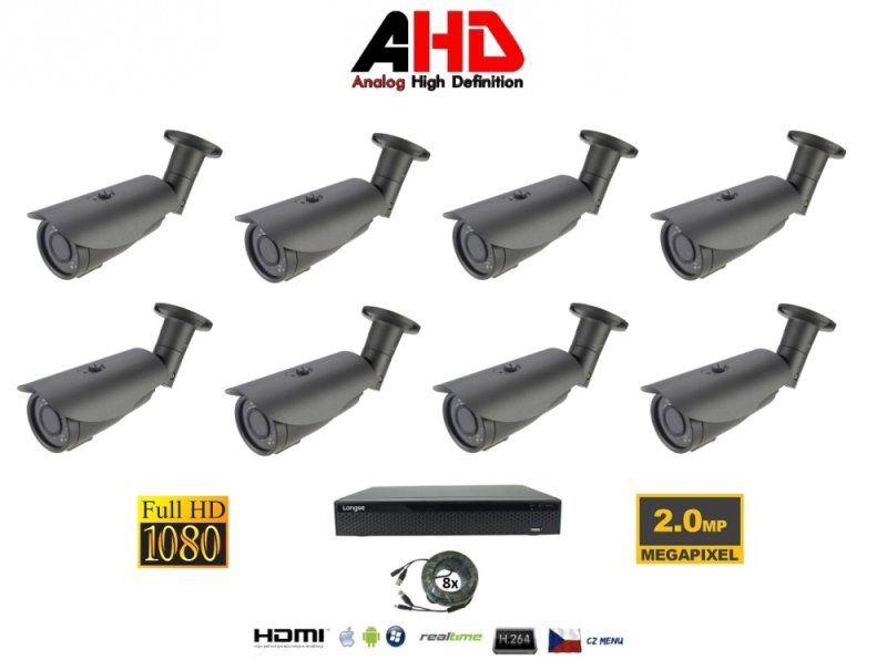 Set di telecamere a 8 canali 2Mpx 8AHD5