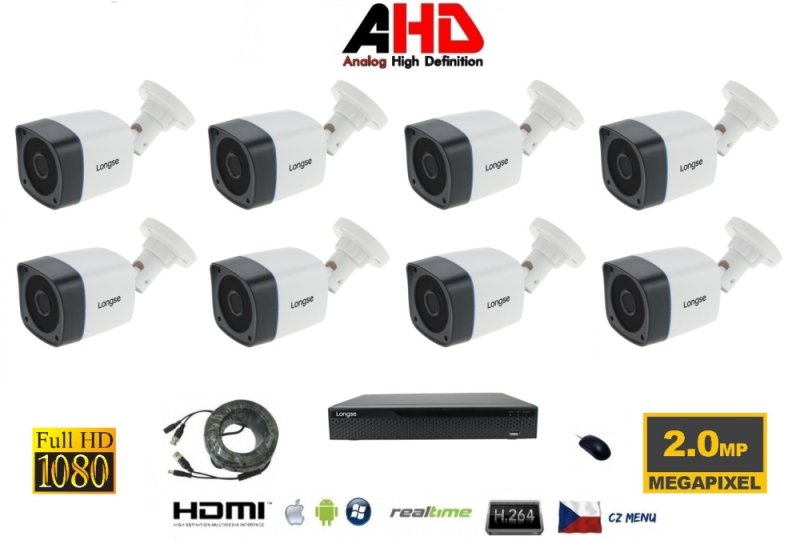 Set di telecamere a 8 canali 2Mpx 8AHD6