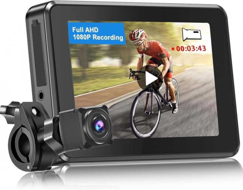 Sistema di telecamere di sicurezza per bicicletta o moto con telecamera FULL HD e monitor da 4,3" - BIKE-1080 PLUS