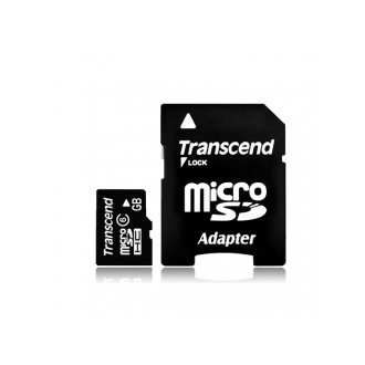 16 GB Transcend Micro SD Memory Card + Adattatore SD, CLASSE 4