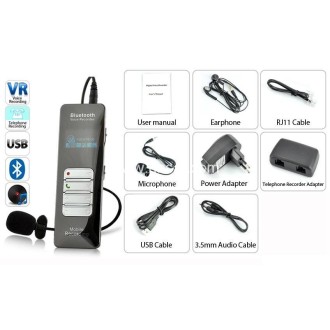 Registratore vocale Bluetooth da 8 GB con rilevamento audio