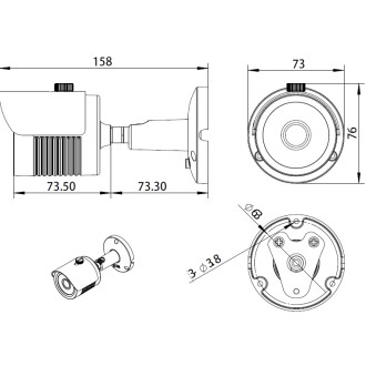 Telecamera IP da 2 MP con supporto per schede di memoria fino a 128 GB, 25 m IR Longse
