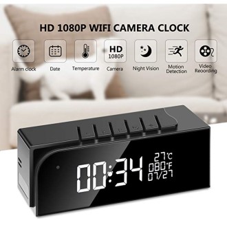 Telecamera Wi-Fi in orologio digitale con visione notturna e rilevamento del movimento IP035