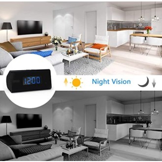Telecamera HD WiFi nella sveglia con visione notturna e rilevamento del movimento PIR