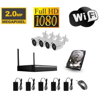 Set di telecamere WiFi con 4 telecamere IP WiFi Full HD