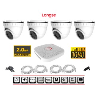 Set di 4 telecamere IP - 2MP / IR 20m Longse