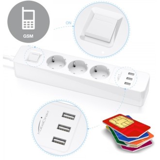 Intercettazione GSM in una prolunga a 3 prese con 3 porte USB