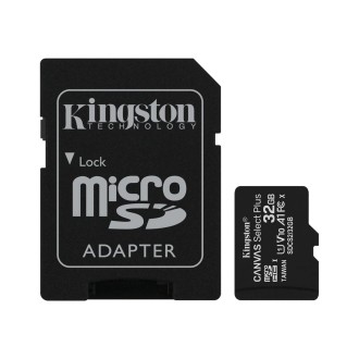 Scheda di memoria Micro SD Kingston da 32 GB + adattatore, Class 10
