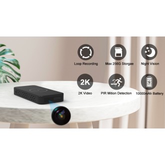 Telecamera DVR 2K integrata in power bank con rilevamento del movimento e visione notturna