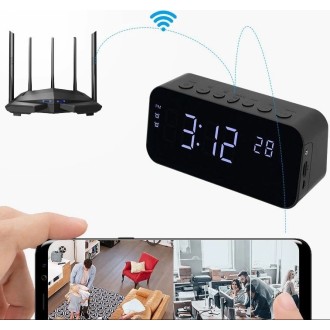 Telecamera Wi-Fi nella sveglia con visione notturna e rilevamento del movimento