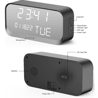 Telecamera Wi-Fi nellorologio digitale con visione notturna e rilevamento del movimento