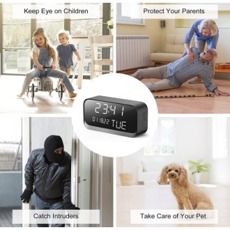 Telecamera Wi-Fi nellorologio digitale con visione notturna e rilevamento del movimento