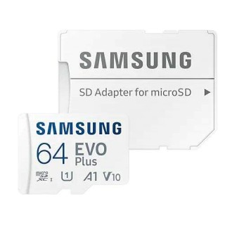 Scheda di memoria Micro SD Samsung EVO Plus 64GB con adattatore SD, Classe 10