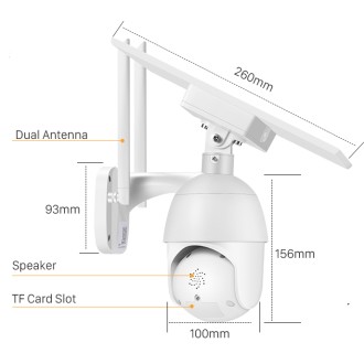 Telecamera IP Wi-Fi PTZ solare rotante da esterno Innotronik IUB-BC20 (4MP)