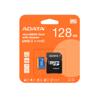 Scheda di memoria Micro SD ADATA 128GB con adattatore SD, Classe 10