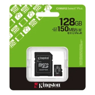 Scheda di memoria Micro SD Kingston 128GB con adattatore SD, Classe 10
