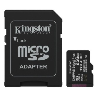Scheda di memoria Micro SD Kingston CANVAS Select Plus 256GB con adattatore SD, Classe 10