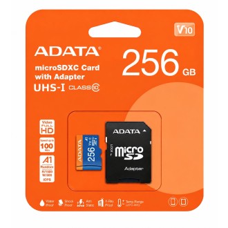 Scheda di memoria ADATA MicroSDXC UHS-I da 256GB 100/25MB/s + adattatore