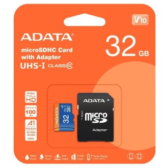 Scheda di memoria micro SD ADATA 32 GB + adattatore SD, CLASS 10