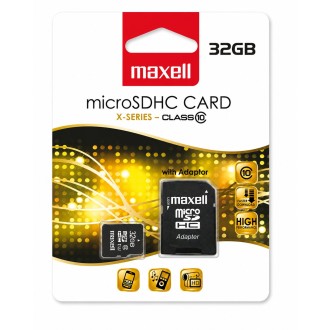 Scheda di memoria microSDHC Maxell X-SERIES da 32 GB con adattatore SD, Class 10
