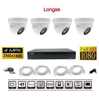 Set di 4 telecamere IP - 4MP, IR 20m Longse