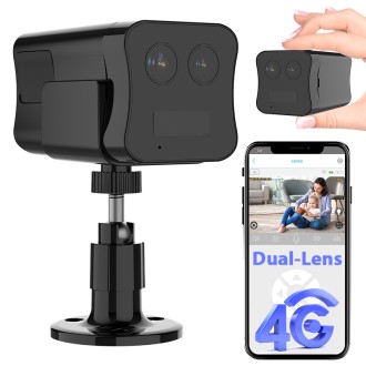 Mini telecamera di sicurezza 4G con doppia lente
