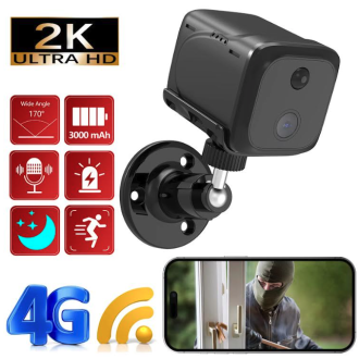 Mini telecamera 4G con sensore PIR, visione notturna e lunga durata della batteria D10