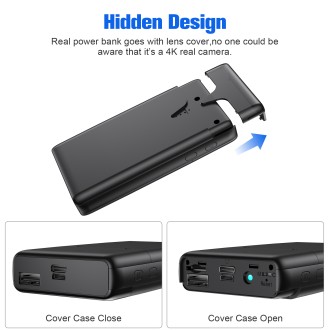Telecamera 4K Ultra HD integrata in powerbank con rilevamento del movimento
