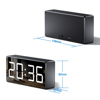 Telecamera 4K Wi-Fi in orologio digitale con visione notturna e rilevamento del movimento
