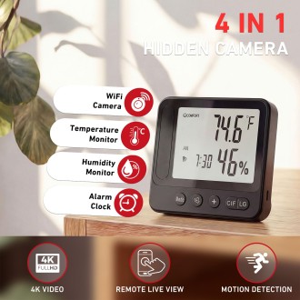 Telecamera Wi-Fi 4K integrata nella stazione meteo con visione notturna e rilevamento del movimento