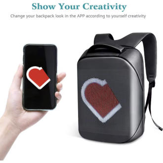 Zaino con schermo LCD - Smart WiFi, controllo tramite app