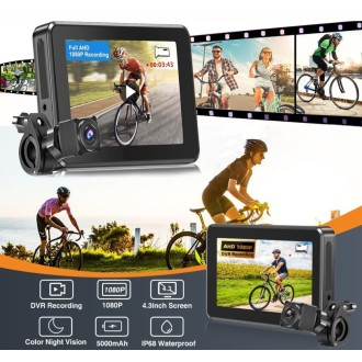 Sistema di telecamere di sicurezza per bicicletta o moto con telecamera FULL HD e monitor da 4,3" - BIKE-1080 PLUS