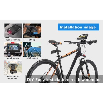 Sistema di telecamere di sicurezza per bicicletta o moto con telecamera FULL HD e monitor da 4,3" - BIKE-1080 PLUS