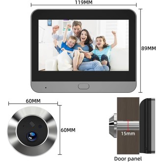 Spioncino digitale per porte con telecamera Wi-Fi e display HD 4,3" PD10-B