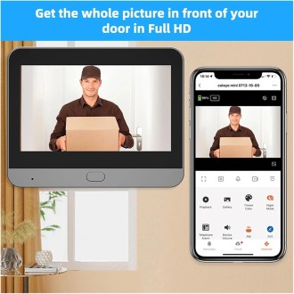 Spioncino digitale per porte con telecamera Wi-Fi e display HD 4,3" PD10-B