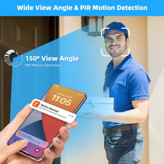 Spioncino digitale per porte con telecamera Wi-Fi e display HD 4,3" PD10-B