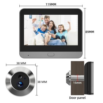 Spioncino digitale per porte con telecamera Wi-Fi e display HD 4,3" PD10-B