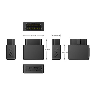 Tracker GPS 4G OBD-II VL512 con ascolto ambientale + licenza gratuita di 10 anni inclusa